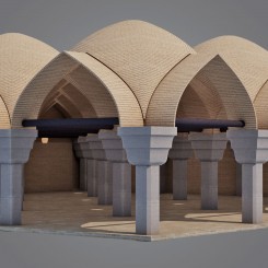 مدل سه بعدی کاربندی و سقف شبستان - 4