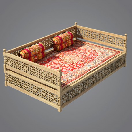 مدل سه بعدی تخت چوبی سنتی - 2