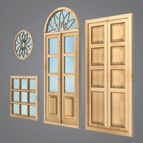 مدل سه بعدی درب و پنجره سنتی ایرانی - 1