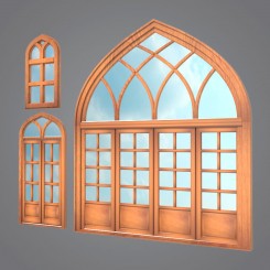مدل سه بعدی درب و پنجره سنتی ایرانی - 3