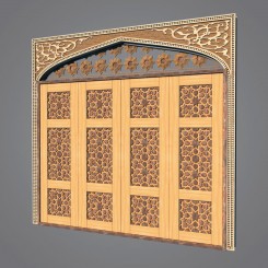 مدل سه بعدی درب و پنجره سنتی ایرانی - 7